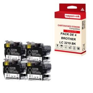 NOPAN-INK - x4 Cartouche compatible pour BROTHER LC3219XL Noir