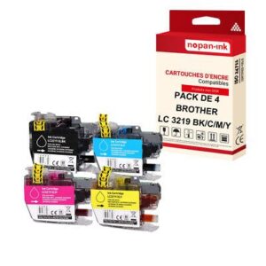NOPAN-INK - x4 Cartouche compatible pour BROTHER LC3219XL Noir + Couleur