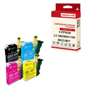 NOPAN-INK - x4 Cartouche compatible pour BROTHER LC980XL Noir + Couleur