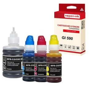 NOPAN-INK - x4 Cartouche compatible pour Canon GI590 BK + CL