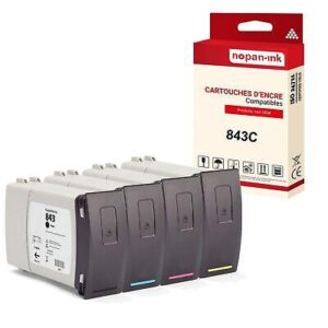 NOPAN-INK - x4 Cartouche compatible pour HP 843C Noir + Couleur