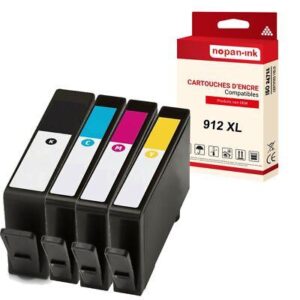 NOPAN-INK - x4 Cartouche compatible pour HP 912XL Noir + Couleur