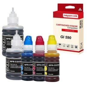 NOPAN-INK - x5 Cartouche compatible pour Canon GI590 BK + CL