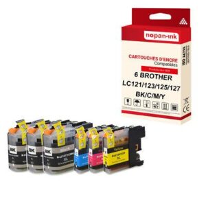 NOPAN-INK - x6 Cartouche compatible pour BROTHER LC127XL Noir (x3) + Couleur