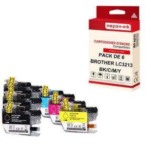 NOPAN-INK - x6 Cartouche compatible pour BROTHER LC3213XL Noir (x3) + Couleur