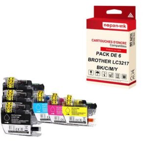 NOPAN-INK - x6 Cartouche compatible pour BROTHER LC3217XL Noir (x3) + Couleur