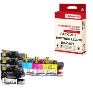 NOPAN-INK - x6 Cartouche compatible pour BROTHER LC3219XL Noir (x3) + Couleur