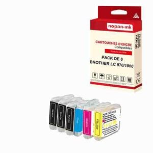NOPAN-INK - x6 Cartouche compatible pour BROTHER LC970XL Noir (x3) + Couleur