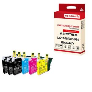 NOPAN-INK - x6 Cartouche compatible pour BROTHER LC985XL Noir (x3) + Couleur