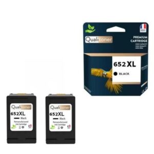 652XL fabriqué en France, 2 Cartouche d'encre compatible pour HP 652 XL Noir F6V
