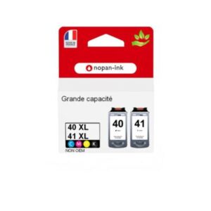 PG 40 + CL 41XL, 2 Cartouche d'encre compatible pour CANON PG40 + CL41 XL Noir /