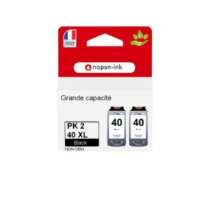 PG 40XL, 2 Cartouche d'encre compatible pour CANON PG40 XL Noir - Pixma MP150 M
