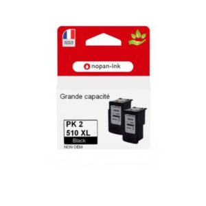 PG 510XL, 2 Cartouche d'encre compatible pour CANON PG510 XL Noir - Pixma MP495