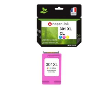 1 Cartouche d'encre compatible pour HP 301 XL Couleur CC644EE