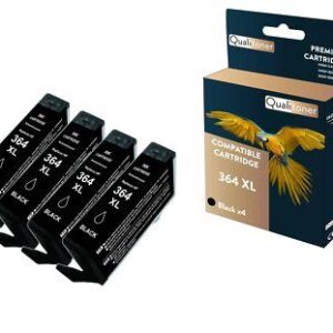 QUALITONER 4 Cartouche compatible pour HP 364XL Noir