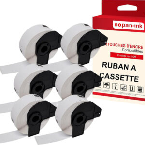 RUBAN compatible pour Brother DK11201 Noir + blanc PK6 Lot de 400 Étiquettes