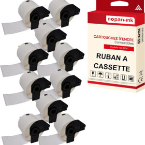 RUBAN compatible pour Brother DK11202 Noir + blanc PK10 Lot de 300 Étiquettes
