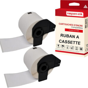 RUBAN compatible pour Brother DK11202 Noir + blanc PK2 Lot de 300 Étiquettes