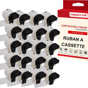 RUBAN compatible pour Brother DK11202 Noir + blanc PK20 Lot de 300 Étiquettes
