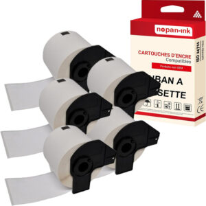 RUBAN compatible pour Brother DK11202 Noir + blanc PK5 Lot de 300 Étiquettes