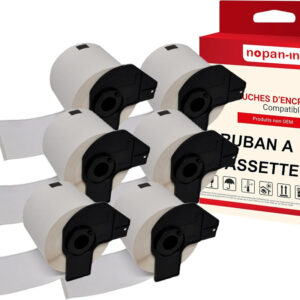 RUBAN compatible pour Brother DK11202 Noir + blanc PK6 Lot de 300 Étiquettes