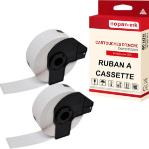 RUBAN compatible pour Brother DK11204 Noir + blanc PK2 Lot de 400 Étiquettes