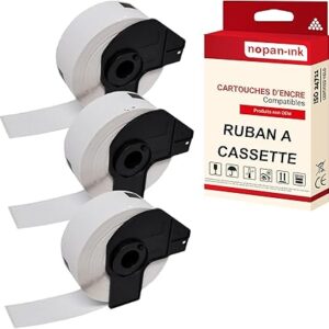 RUBAN compatible pour Brother DK11204 Noir + blanc PK3 Lot de 400 Étiquettes