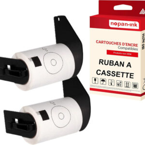 RUBAN compatible pour Brother DK11207 Noir + blanc PK2 Lot de 100 Étiquettes