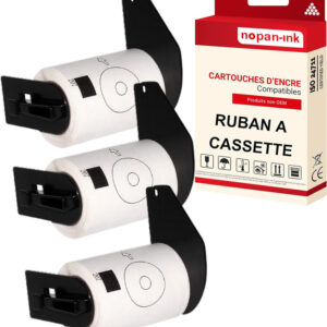 RUBAN compatible pour Brother DK11207 Noir + blanc PK3 Lot de 100 Étiquettes