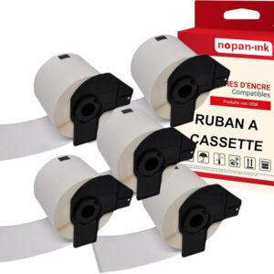 RUBAN compatible pour Brother DK11208 Noir + blanc PK5 Lot de 400