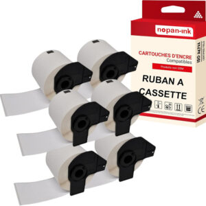 RUBAN compatible pour Brother DK11208 Noir + blanc PK6 Lot de 400