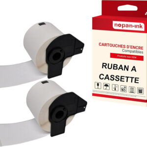 RUBAN compatible pour Brother DK11209 Noir + blanc PK2 Lot de 800