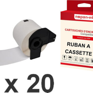 RUBAN compatible pour Brother DK11209 Noir + blanc PK20 Lot de 800