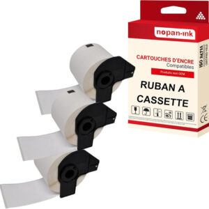 RUBAN compatible pour Brother DK11209 Noir + blanc PK3 Lot de 800