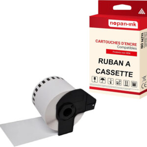 RUBAN compatible pour Brother DK22205 Noir + blanc PK1
