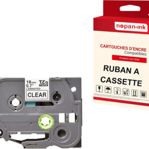 RUBAN compatible pour Brother TZE-141 Noir + transparent PK1 Largeur 18 mm / 8 mètres