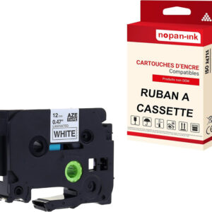 RUBAN compatible pour Brother TZE-251 Noir + blanc PK1 Largeur 24 mm / 8 mètres