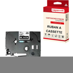RUBAN compatible pour Brother TZE-335 Noir + blanc PK1 Largeur 12 mm / 8 mètres