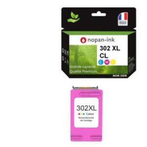 1 Cartouche d'encre compatible pour HP 302 XL Couleur F6U67AE