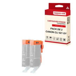 Cartouche CANON 521GXL Gris compatible x2 NOPAN-INK