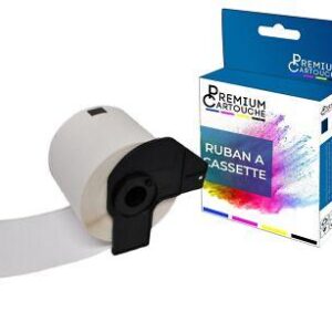 Ruban DK11202 pour Brother compatible noir sur fond blanc x 1 ruban d'étiquette