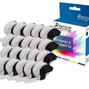Ruban DK11203 pour Brother compatible noir sur fond blanc x 20 ruban d'étiquett