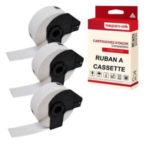 Ruban DK11203 pour Brother compatible noir sur fond blanc x 3 ruban d'étiquette