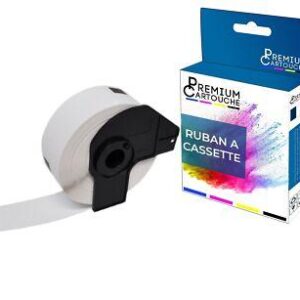 Ruban DK11204 pour Brother compatible noir sur fond blanc x 1 ruban d'étiquette