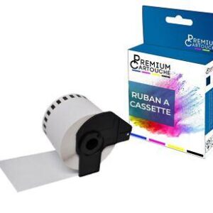 Ruban DK22205 pour Brother compatible noir sur fond blanc x 1 ruban d'étiquette