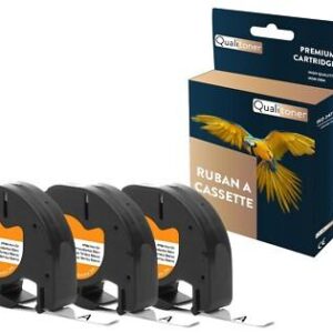 Ruban S0718850 S0718840 18768 18769 pour DYMO Letratag compatible noir sur fond
