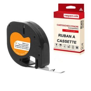 Ruban S0718850 S0718840 18768 18769 pour DYMO Letratag compatible noir sur fond
