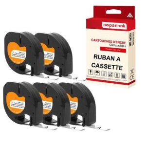 Ruban S0718850 S0718840 18768 18769 pour DYMO Letratag compatible noir sur fond