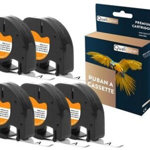 Ruban S0718850 S0718840 18768 18769 pour DYMO Letratag compatible noir sur fond