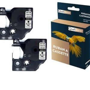 Ruban S0720500 45010 pour DYMO Letratag D1 compatible noir sur fond transparent